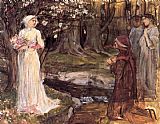 John William Waterhouse Canvas Paintings - Dante and Beatrice